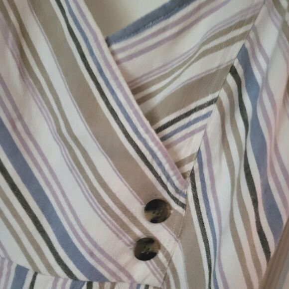 NWOT American Eagle Linen Blend Striped Romper Jumpsuit Outfit - Picture 9 of 9